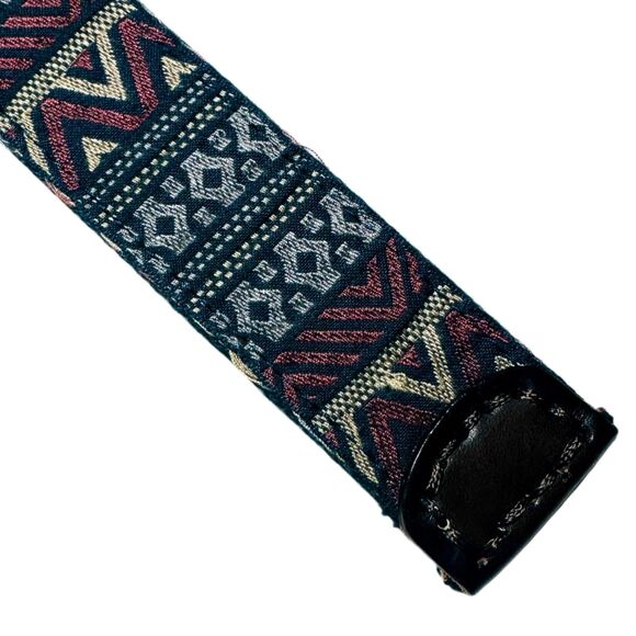 A&F Abercrombie & Fitch Men's Aztec Woven D-Ring Belt S/M 40.5" x 1.5" - Picture 4 of 6